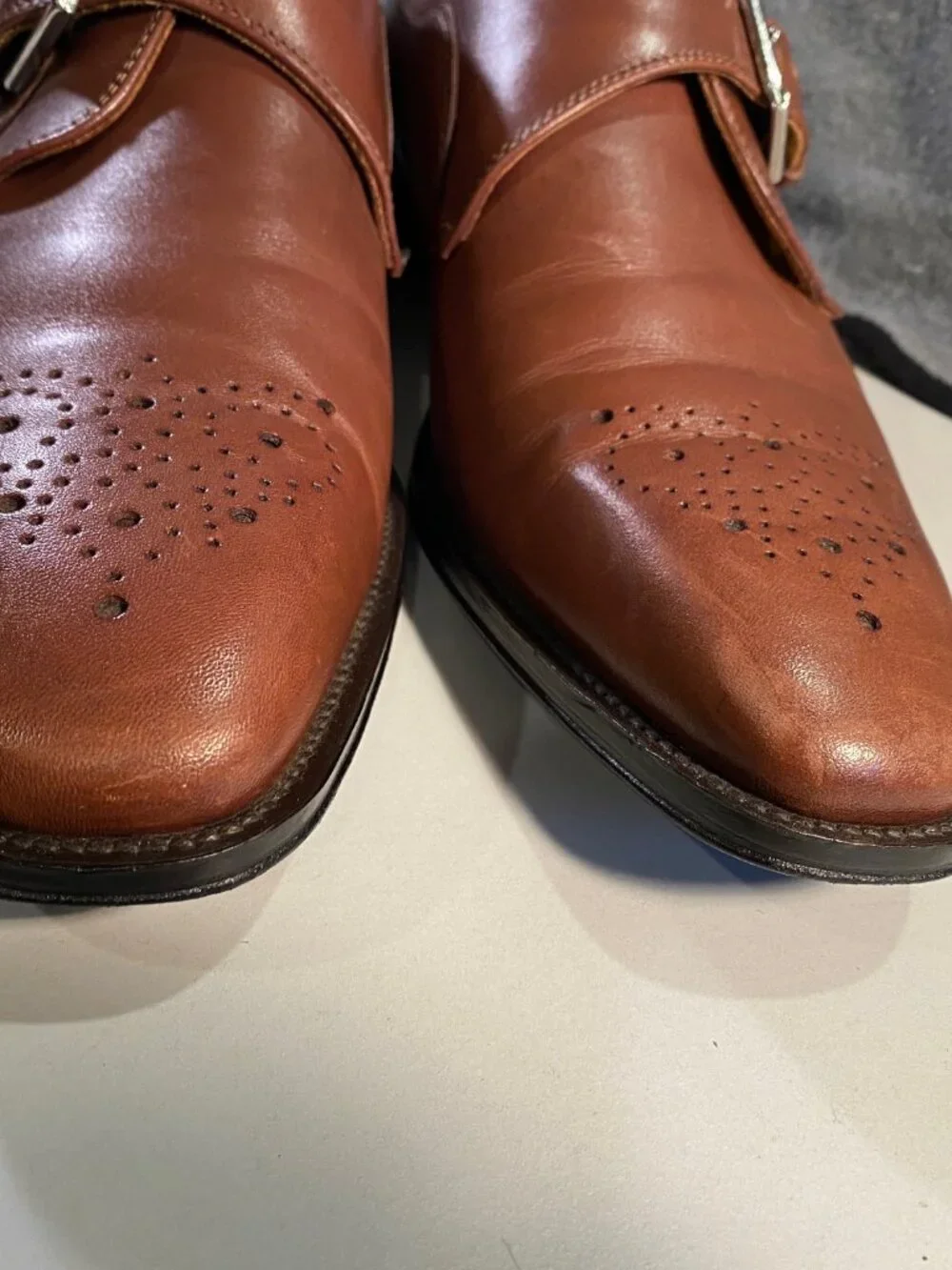 Broletto - Sz 11M - Men's Brown Leather Single Monk Strap Dress Shoes - Italy